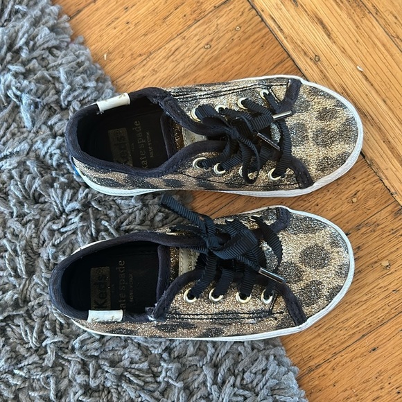 KATE SPADE x KEDS KICKSTART GLITTER LEOPARD TODDLER SNEAKERS Size 7 - Picture 2 of 8